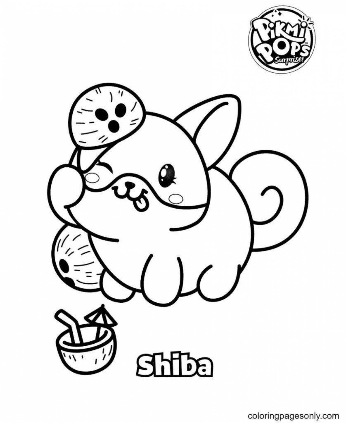 Animated pikmy pops coloring page