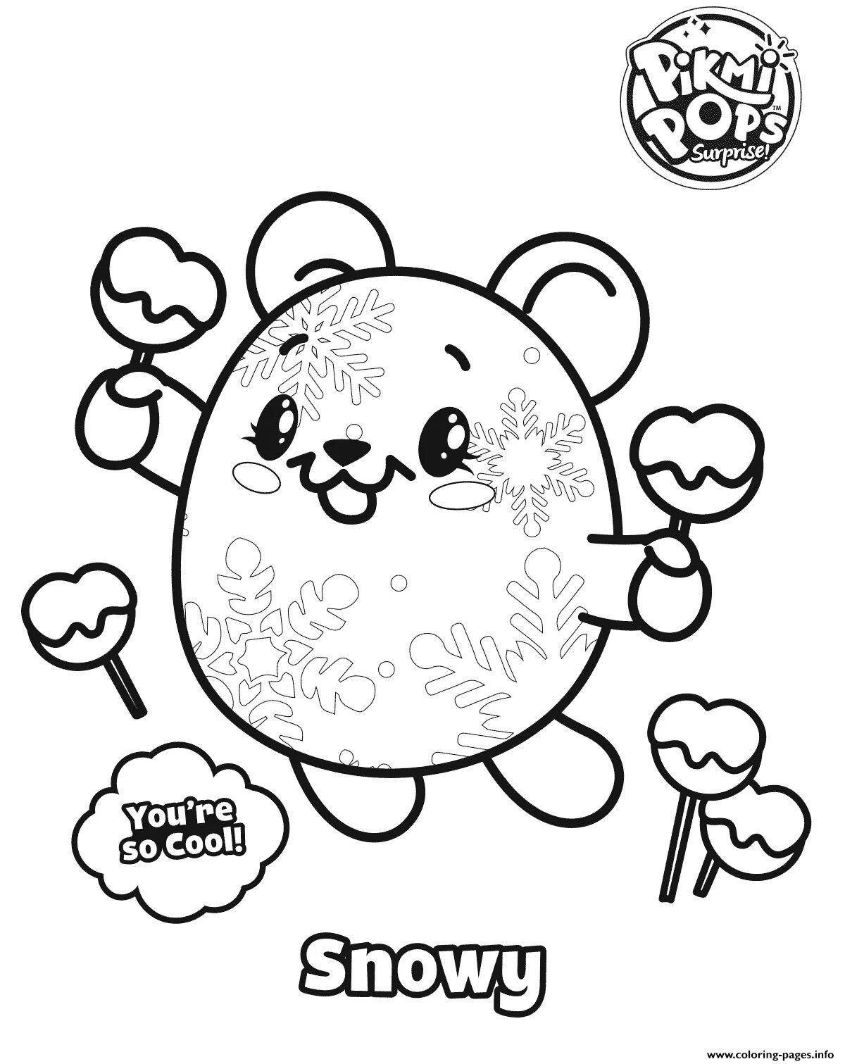 Colorful playful pikmy pops coloring page