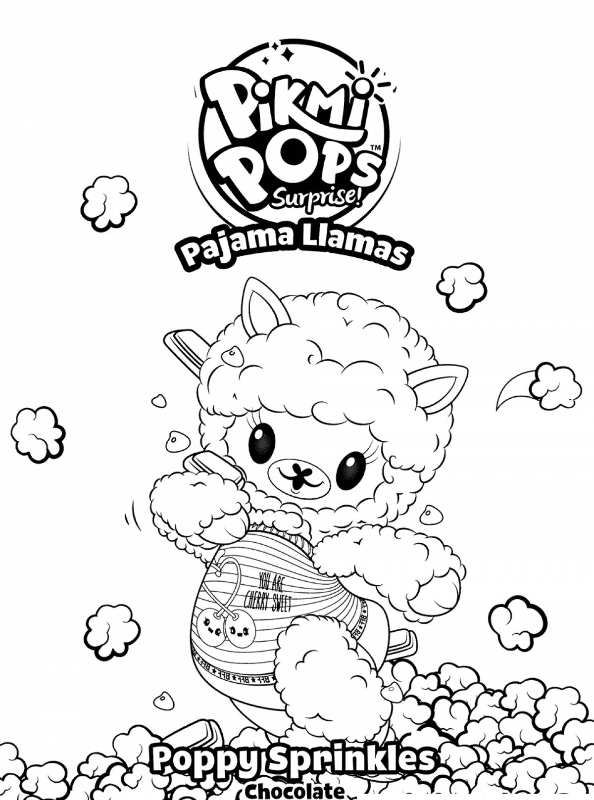 Colorful charm pikmy pops coloring page