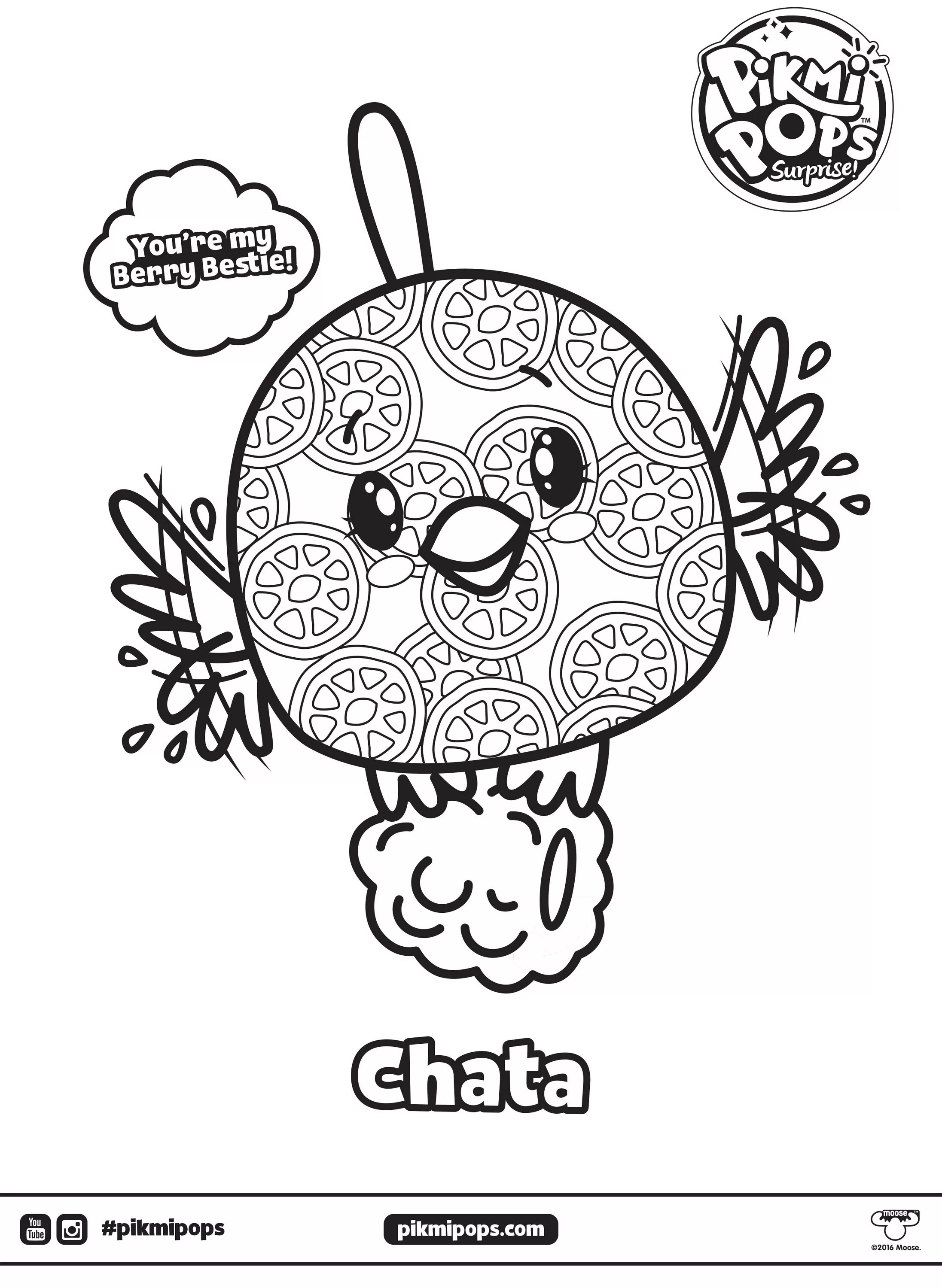 Colorful adorable pikmy pops coloring page