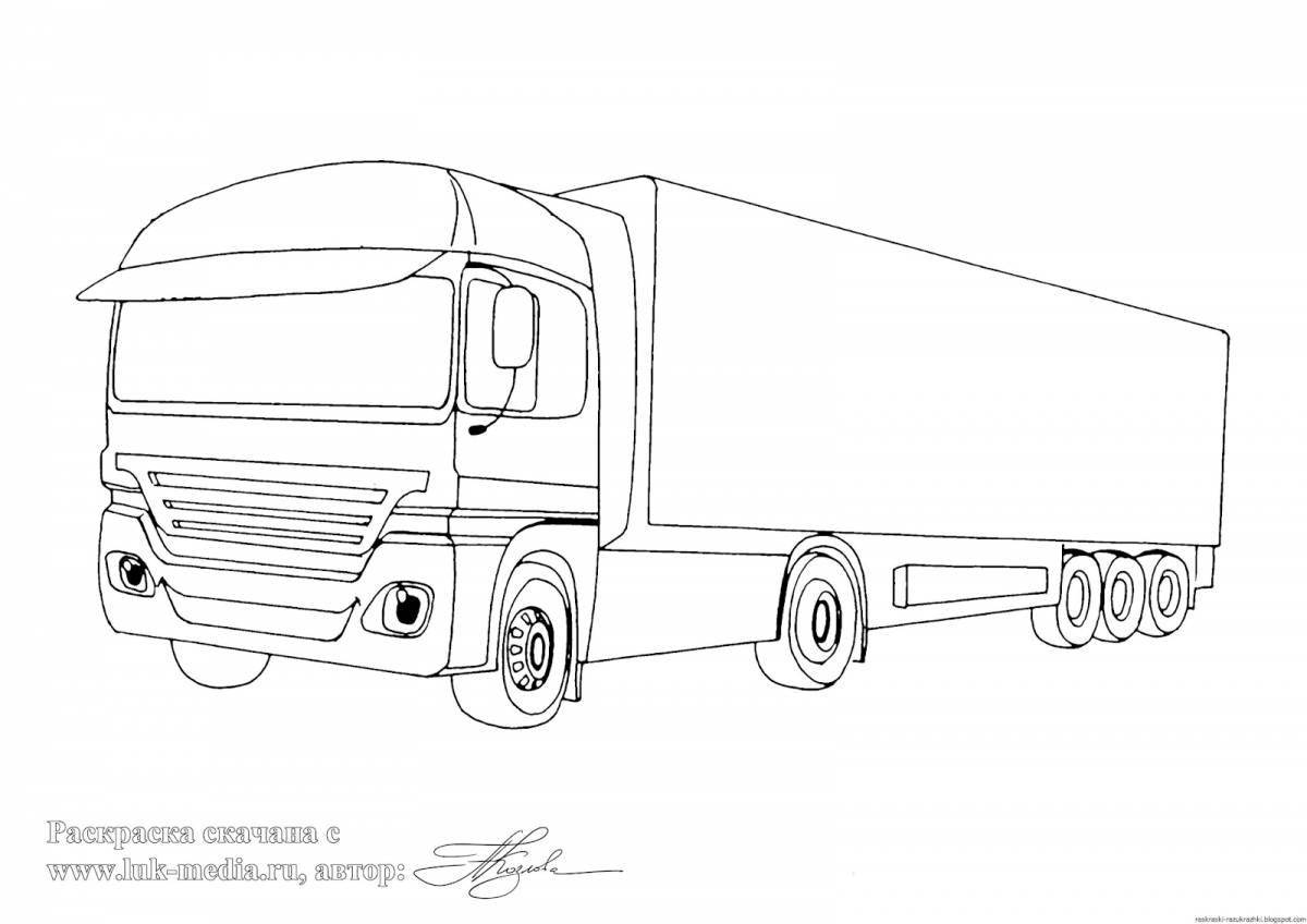 Coloring page happy mercedes truck