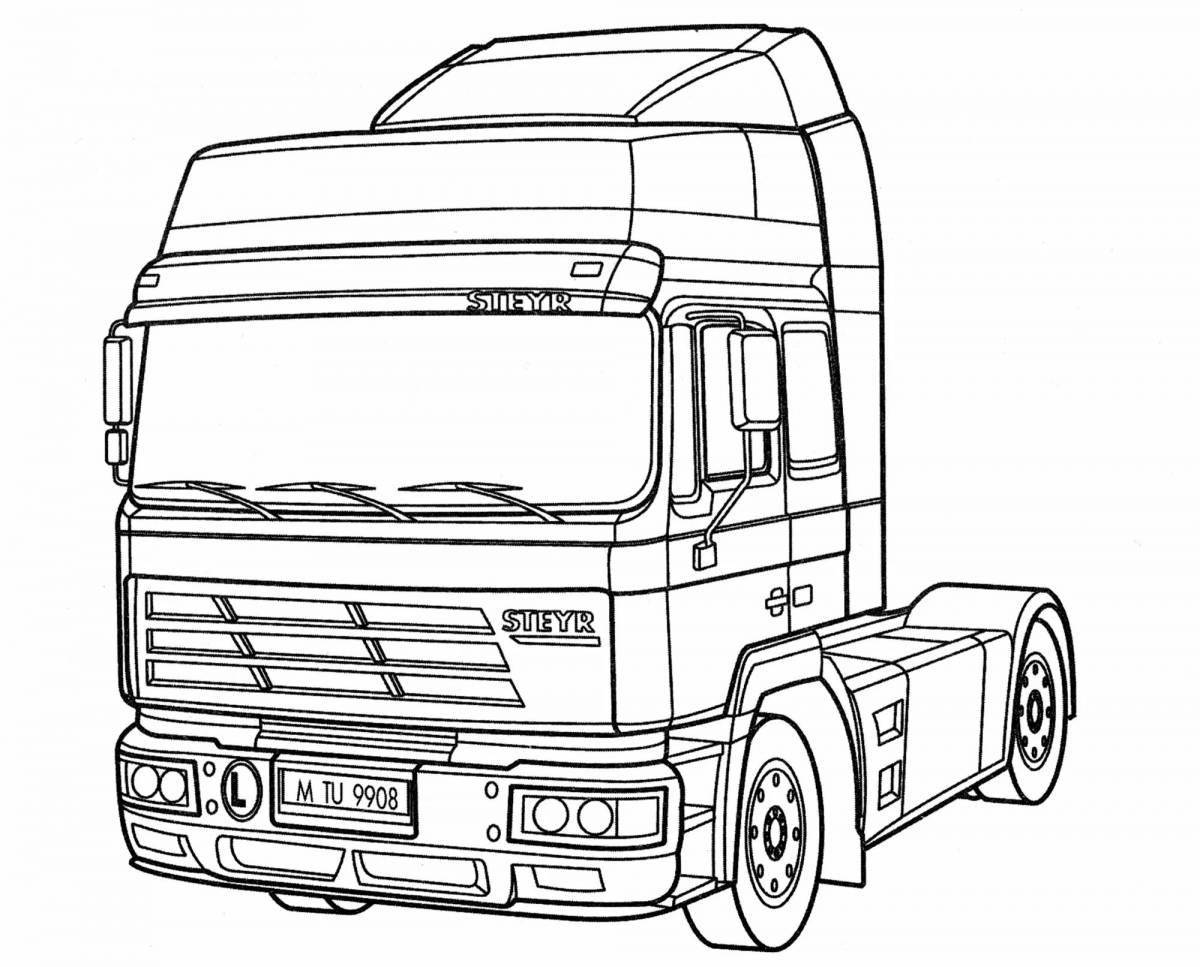 Coloring page amazing mercedes truck
