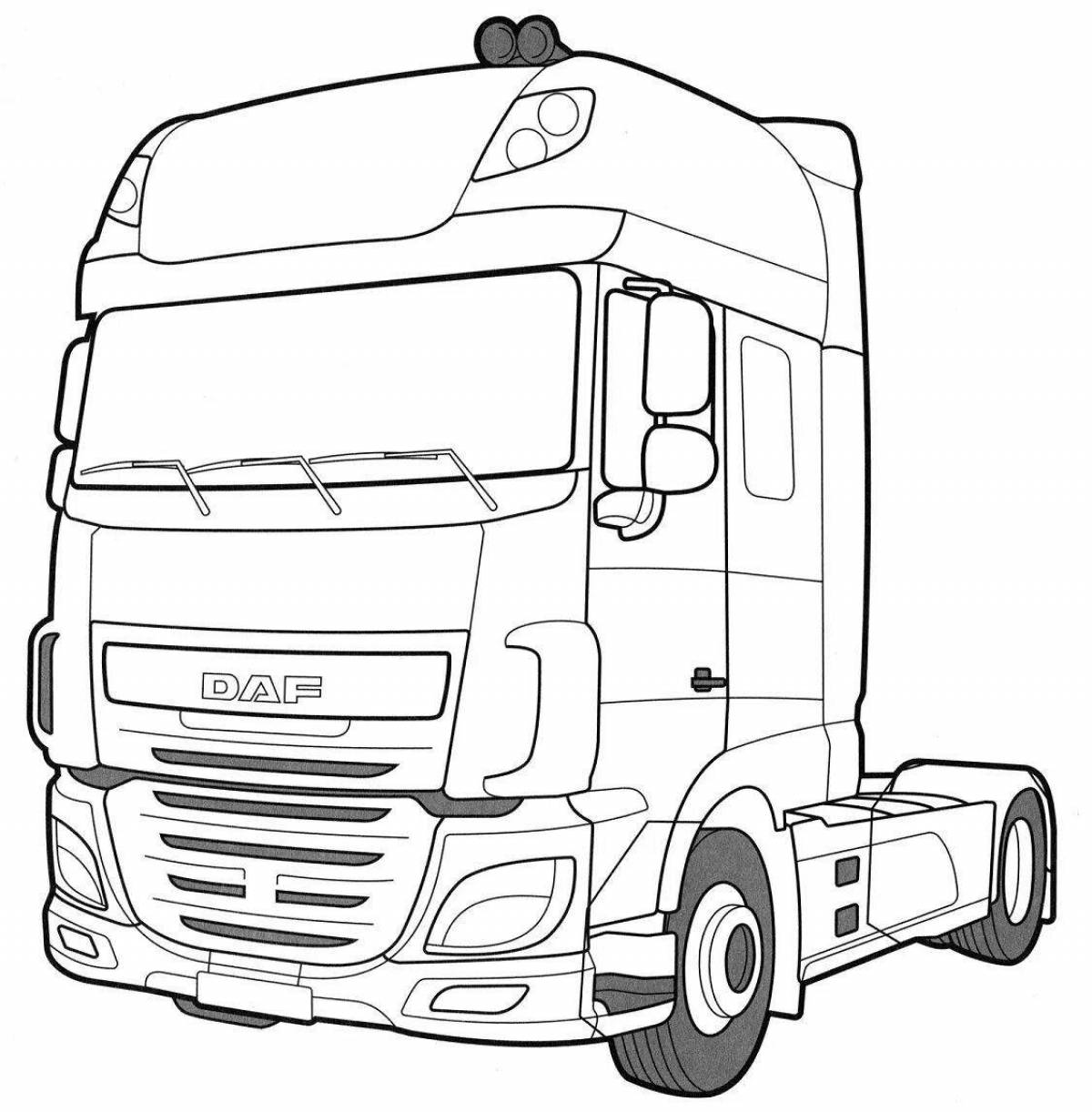 Coloring page charming mercedes truck