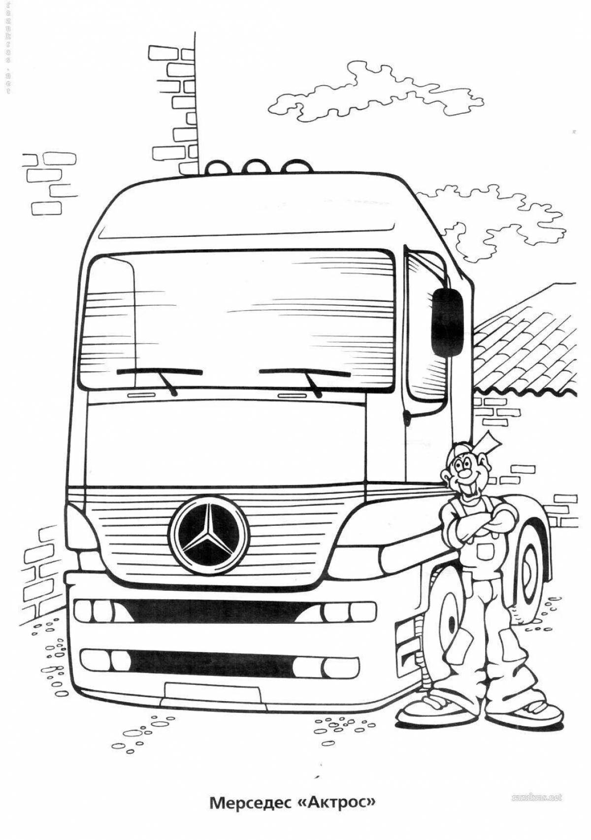 Coloring page cute mercedes truck