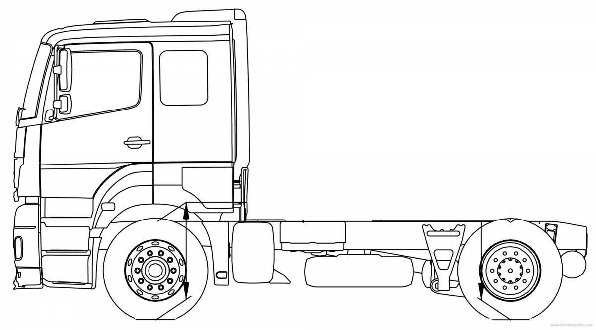 Раскраска стильный грузовик mercedes