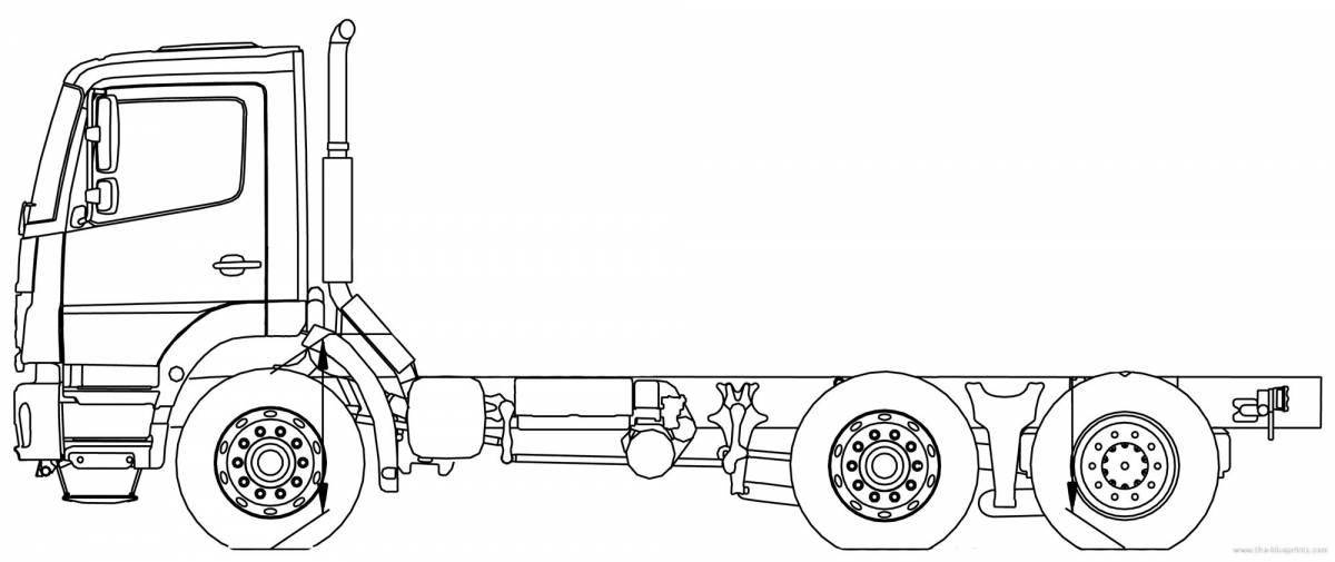 Coloring page modern mercedes truck