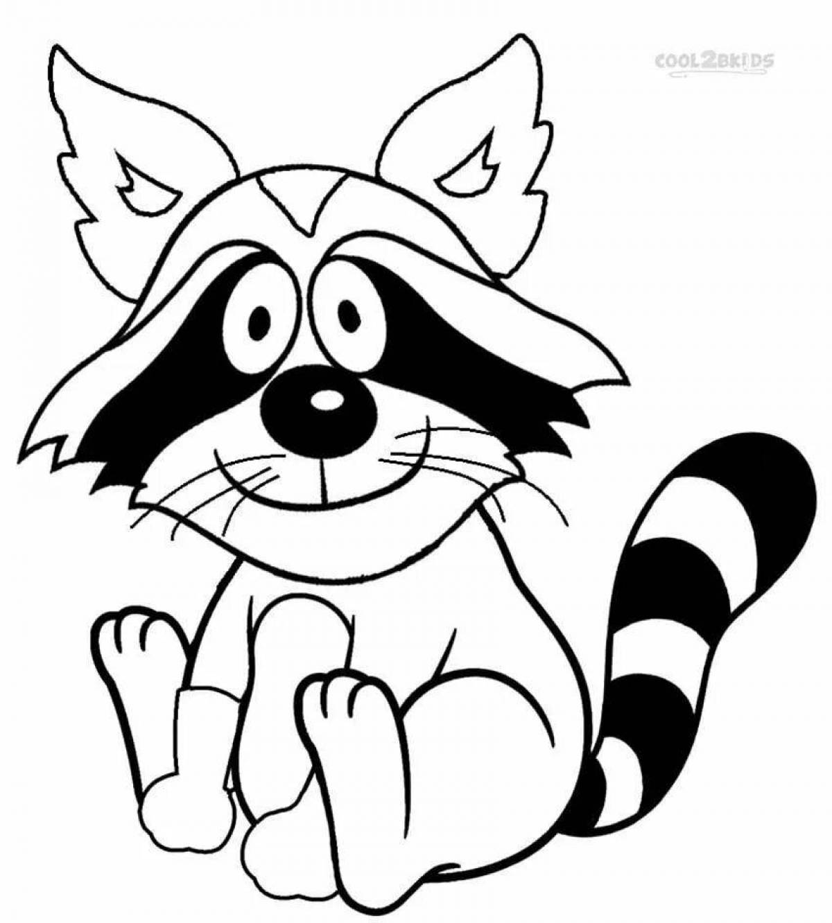 Coloring page holiday raccoon