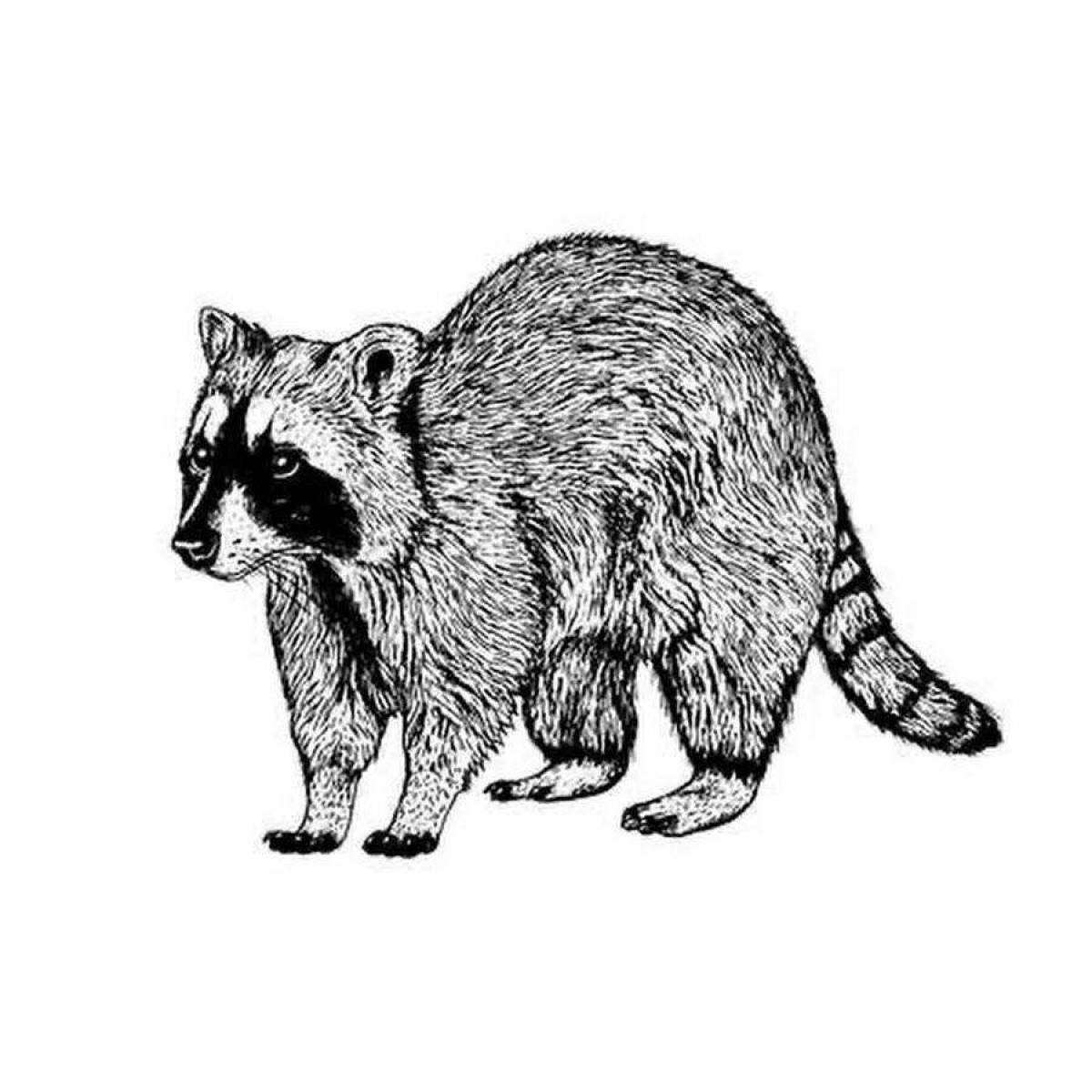 Coloring page dazzling raccoon