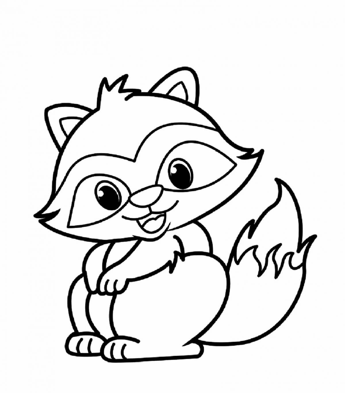 Rich raccoon coloring page