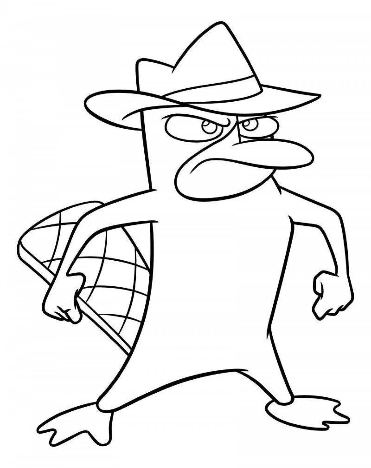 Coloring page perry the adorable platypus