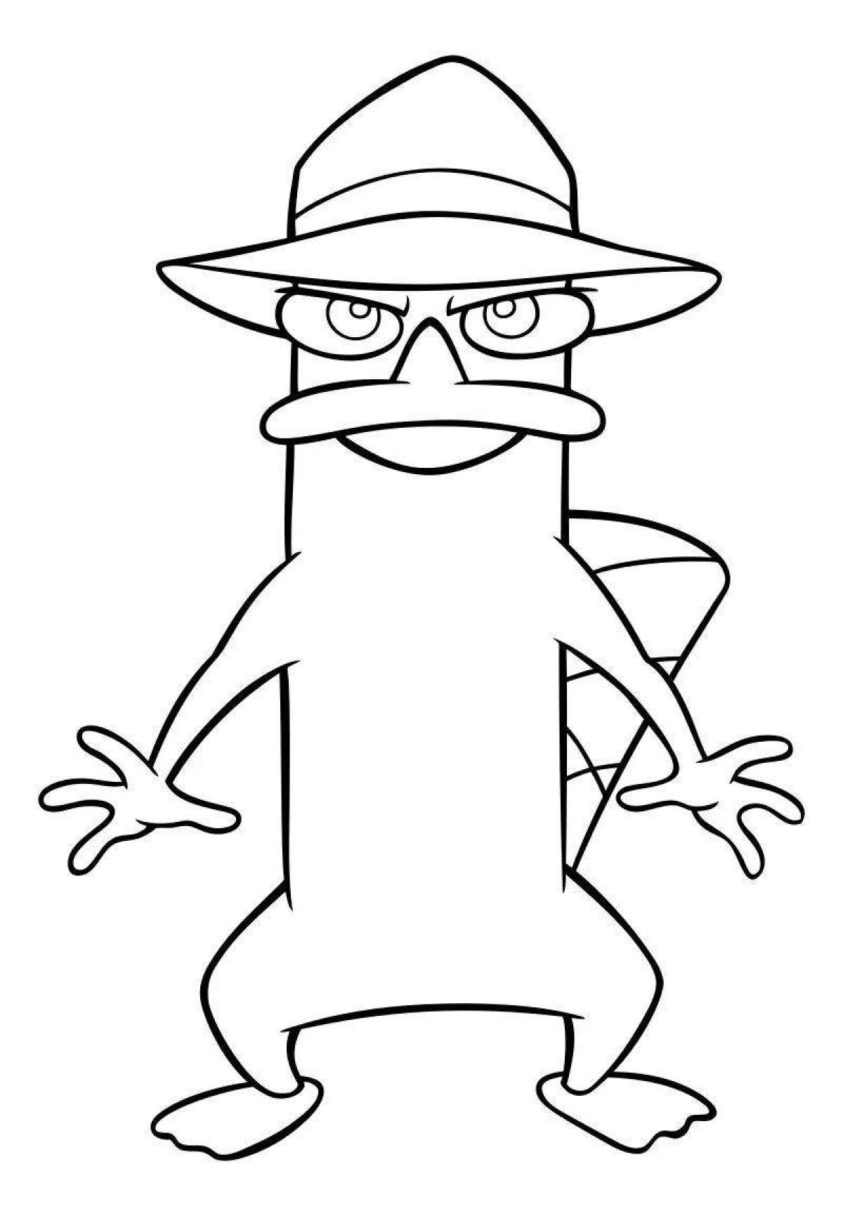 Happy Perry's platypus coloring page