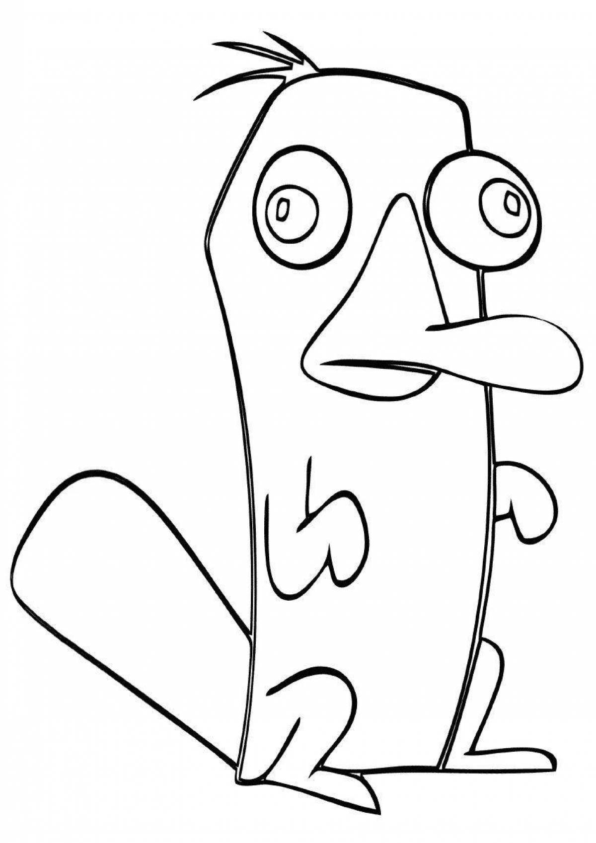 Exciting perry platypus coloring page