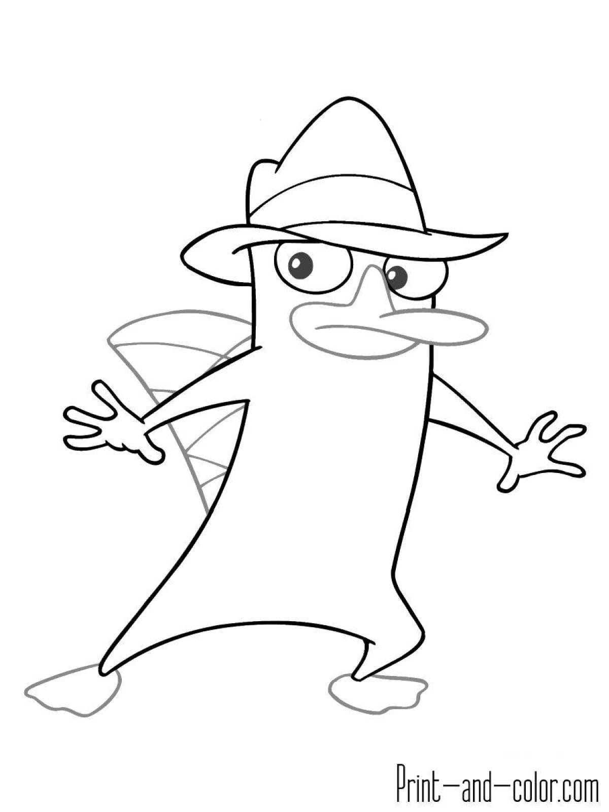 Coloring page perry the adorable platypus