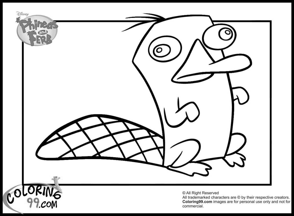 Perry's gorgeous platypus coloring page