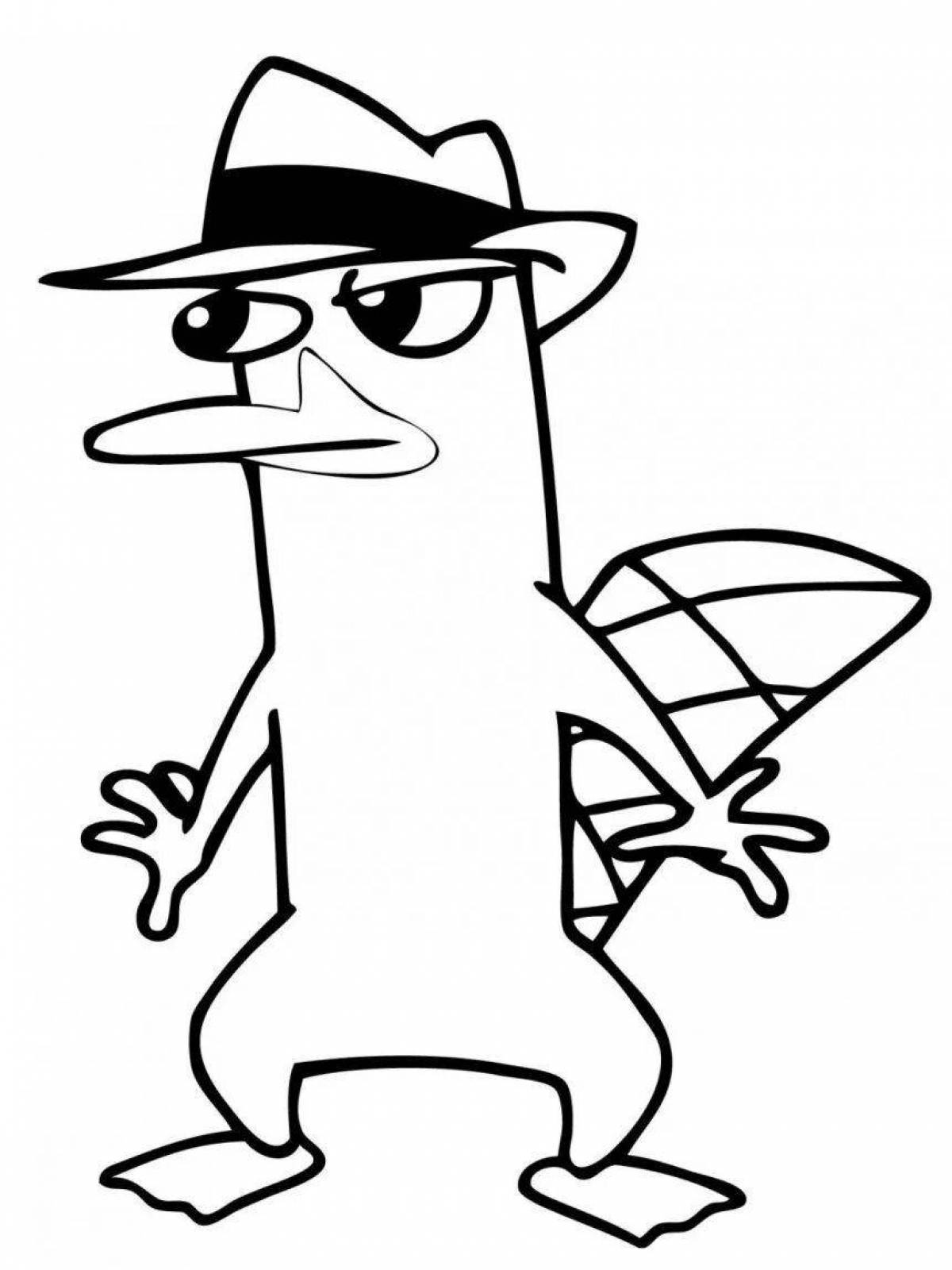 Perry's stunning platypus coloring page