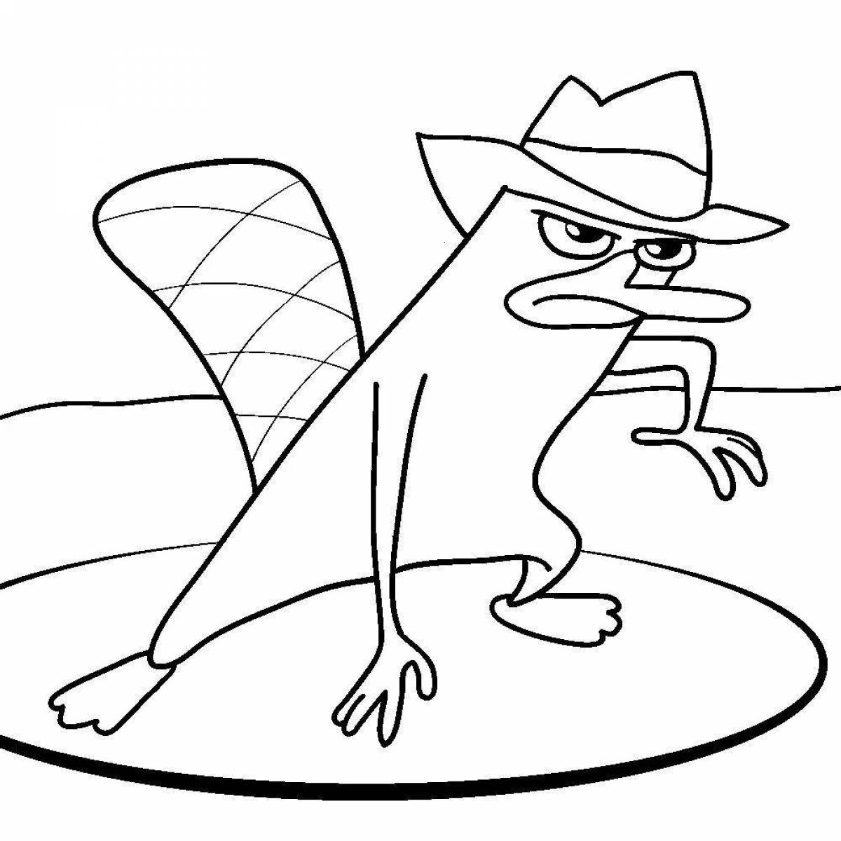 Coloring page glamorous platypus perry