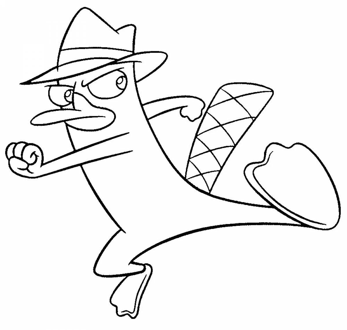 Coloring book shiny perry platypus