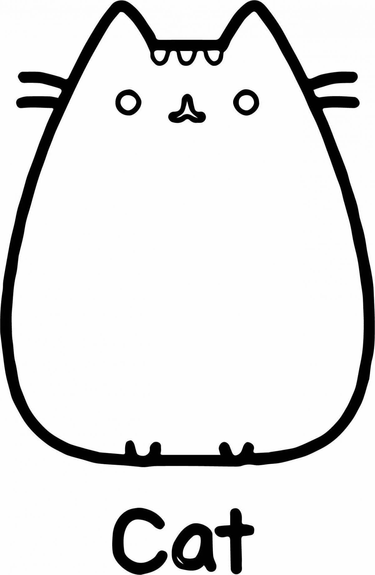 Coloring page mischievous chubby cat