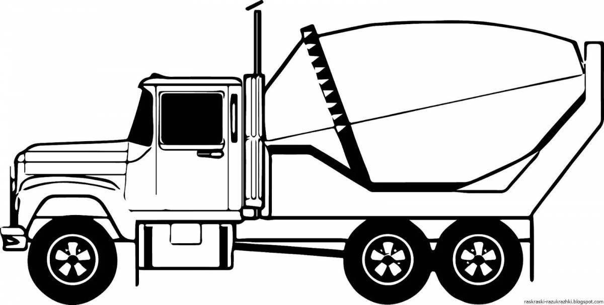 Photo Coloring funny concrete mixer