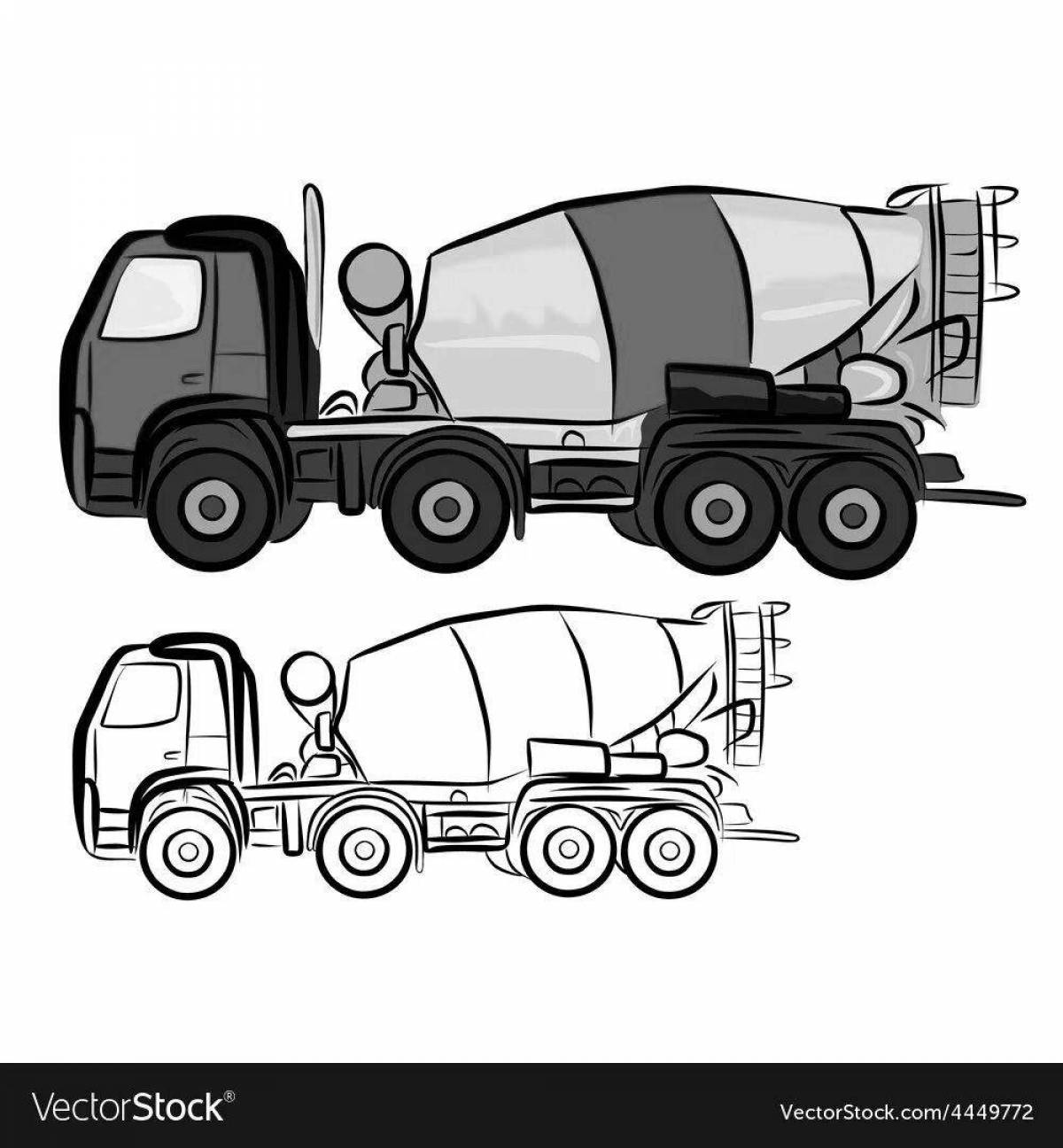 Photo Grand concrete mixer coloring page