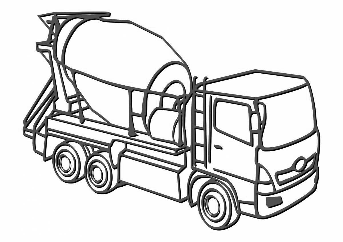 Photo Majestic concrete mixer coloring page