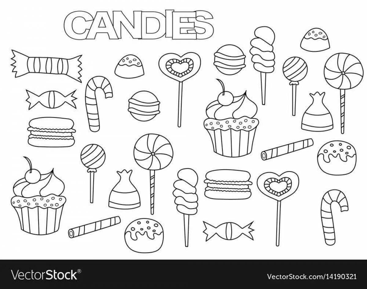 Gorgeous candy coloring page
