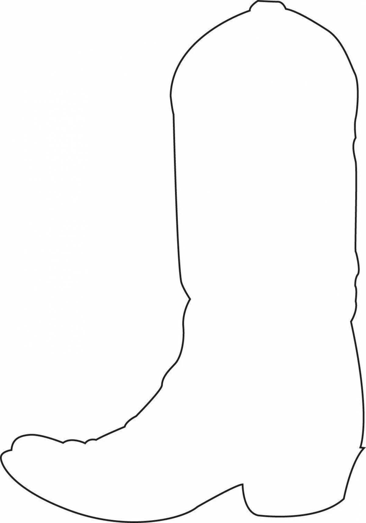 Coloring page festive tatar boot