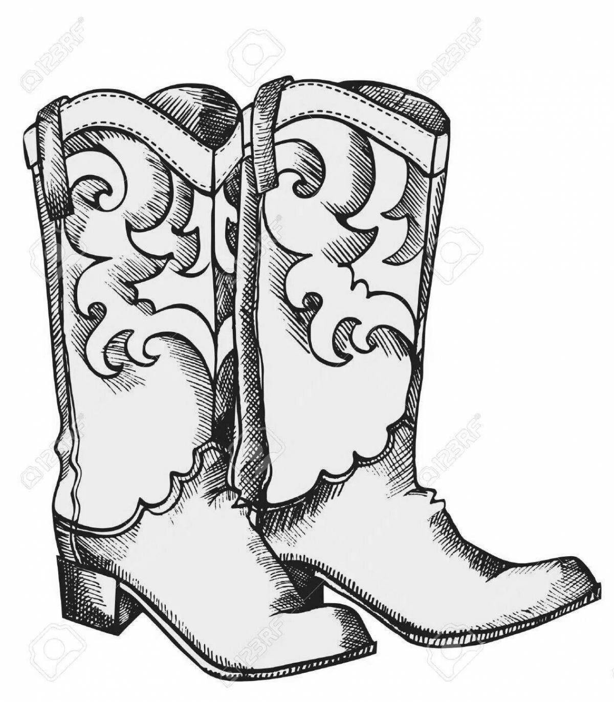Glowing Tatar boot coloring page