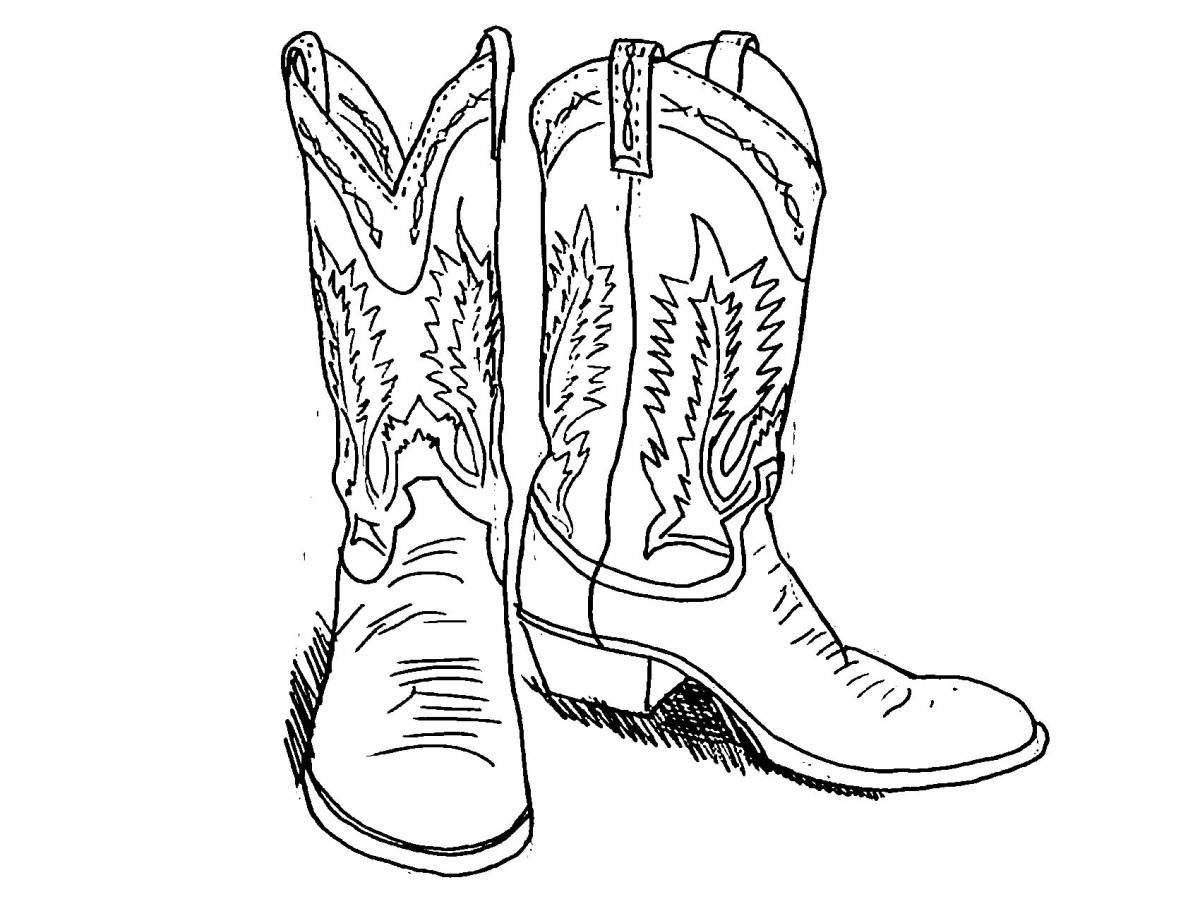 Coloring page luxurious Tatar boot