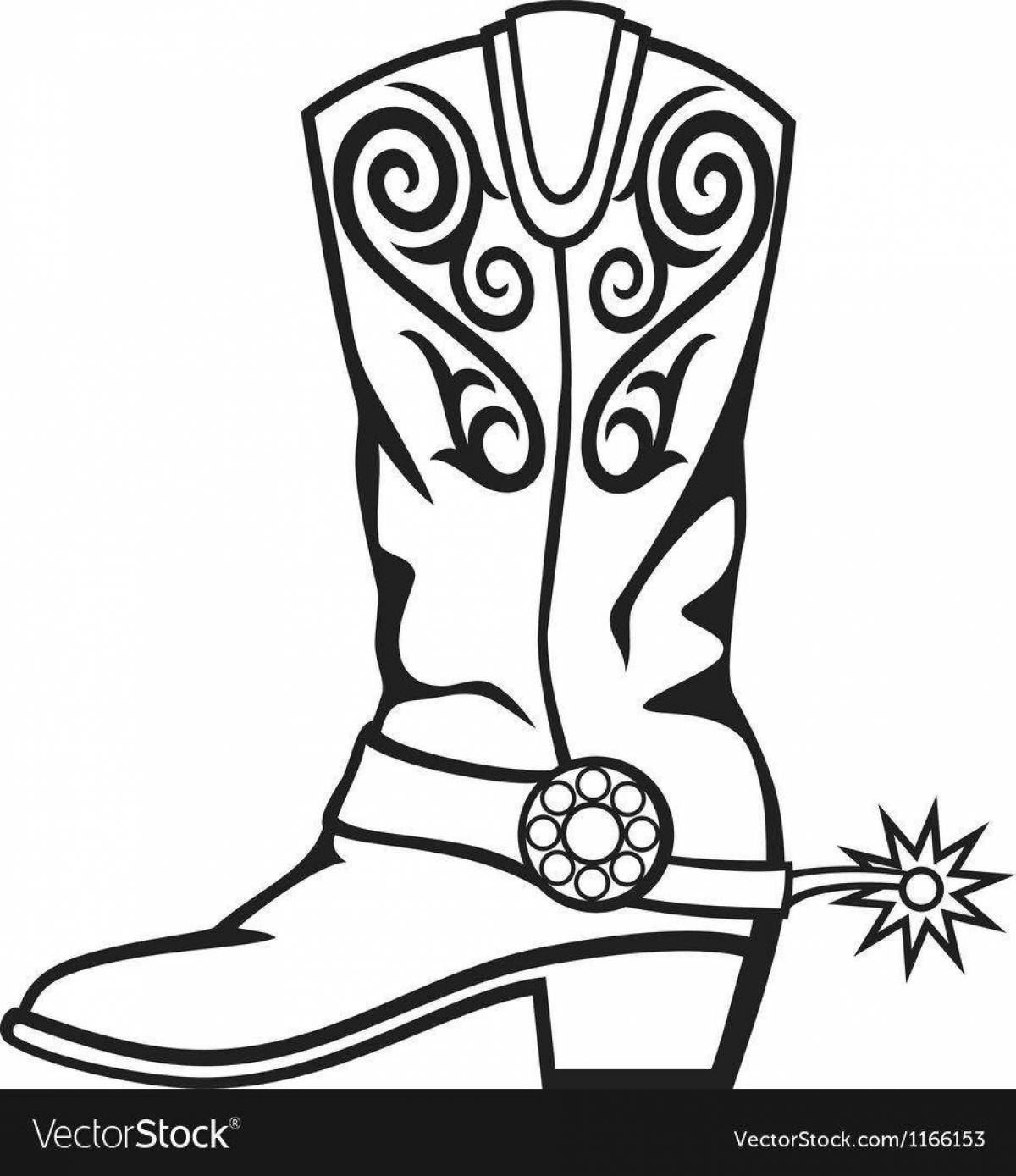 Coloring page beckoning tatar boots