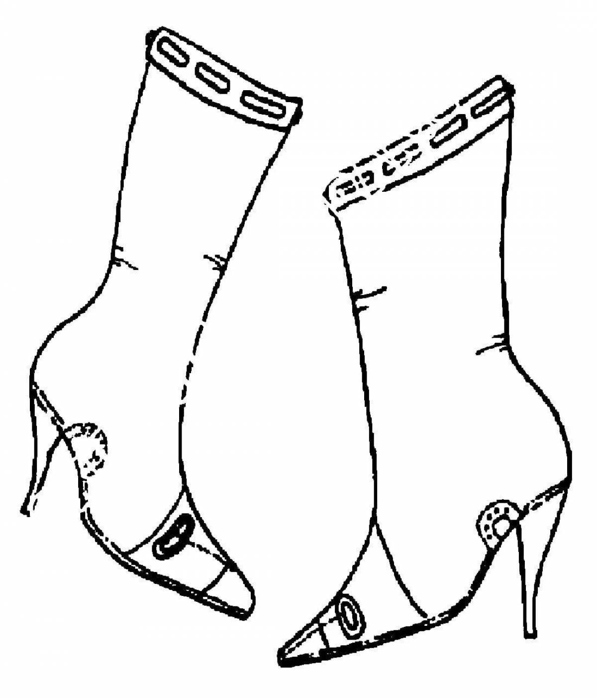 Coloring page charming Tatar boot