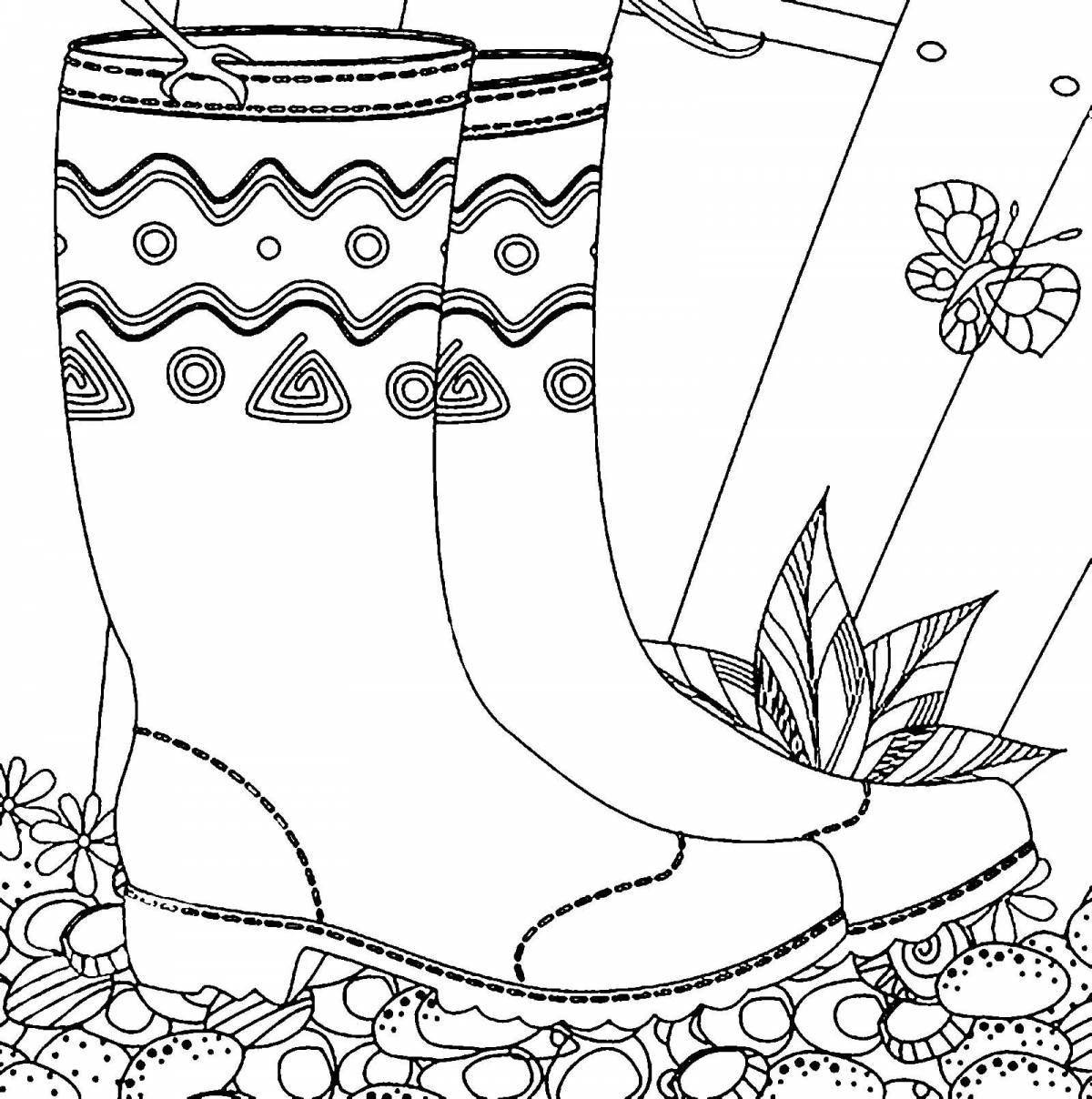 Coloring cute Tatar boot