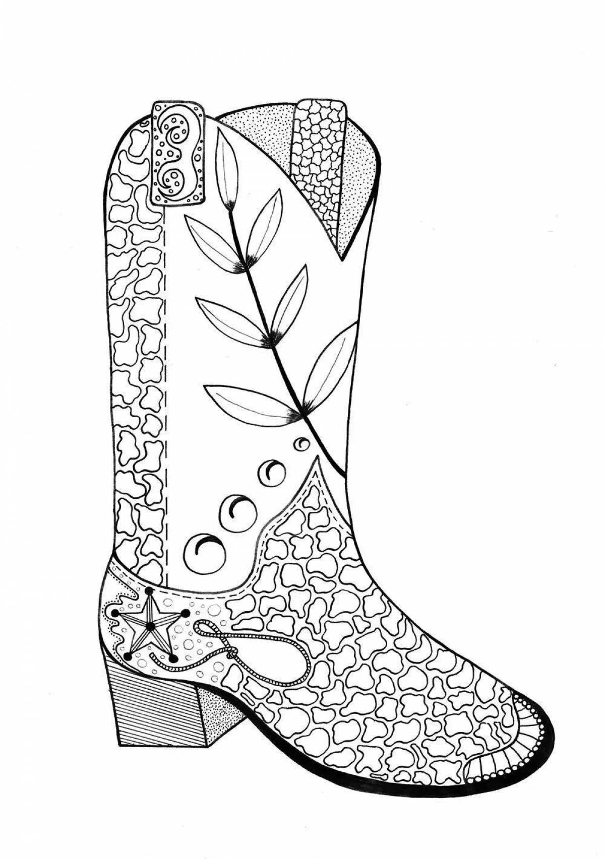 Coloring page dazzling Tatar boot