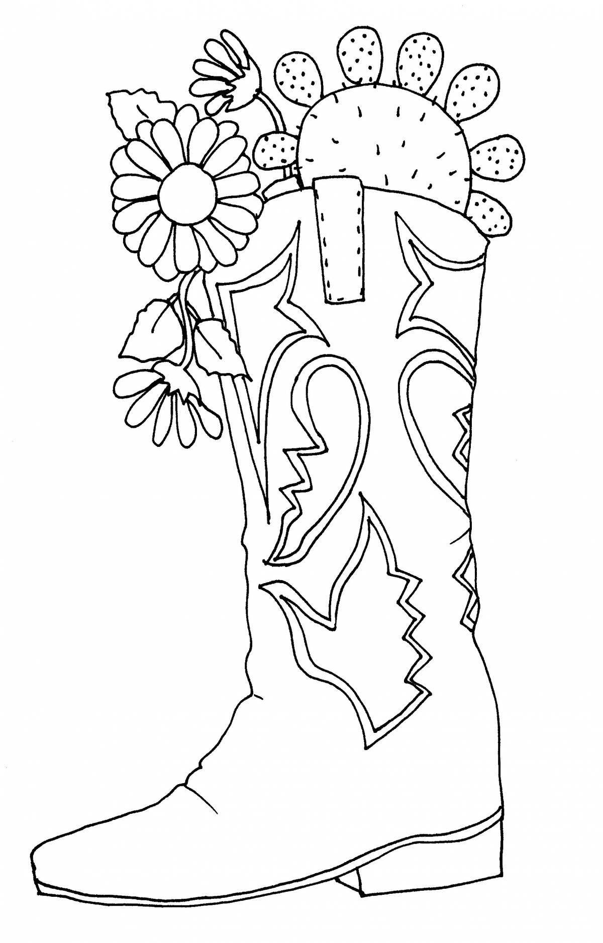Attractive tatar boot coloring book