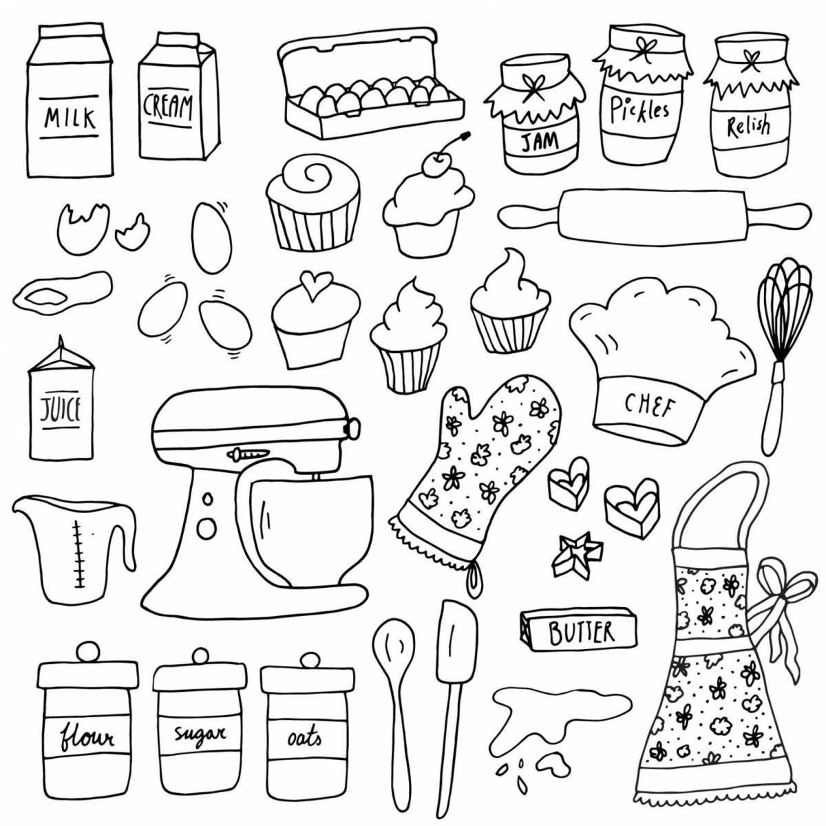Awesome doll food coloring page