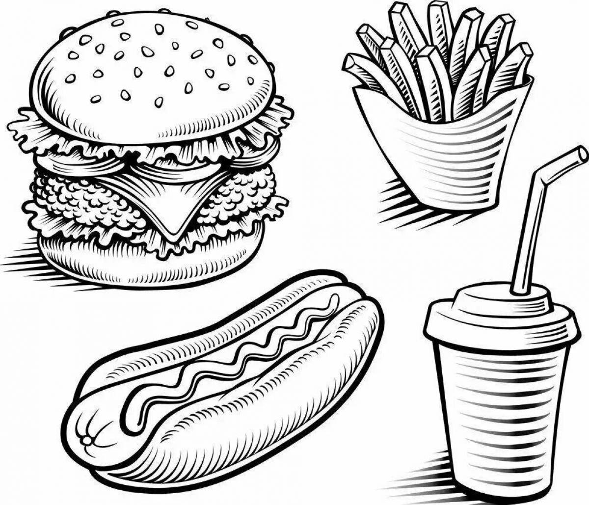 Tempting aesthetic food coloring page