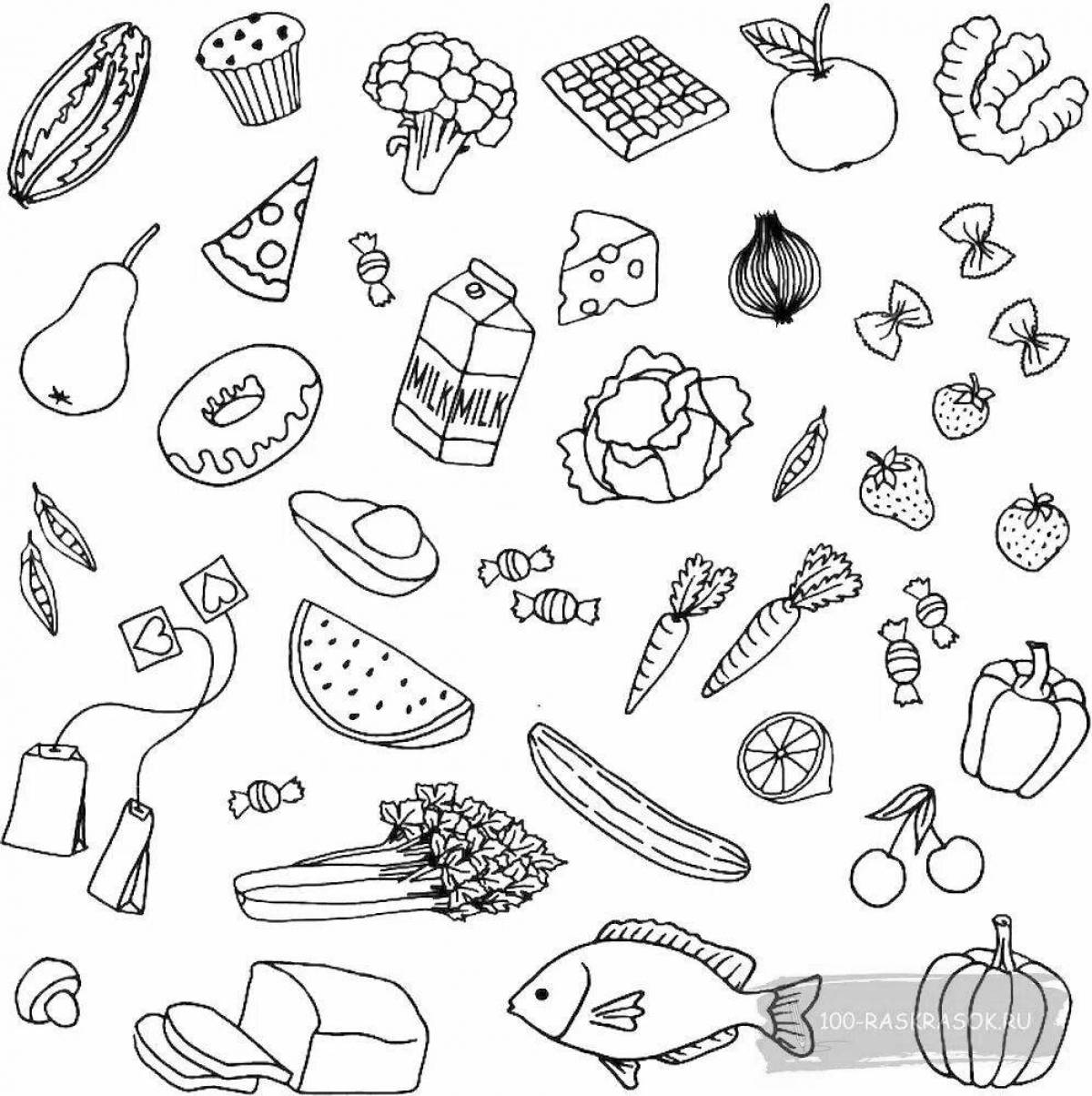 Attractive aesthetic food coloring page