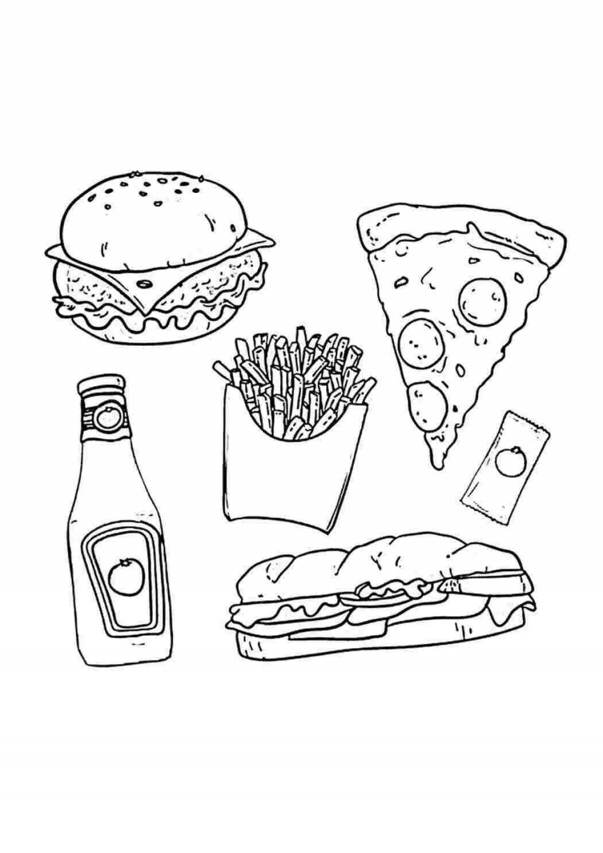 Tempting aesthetic food coloring page