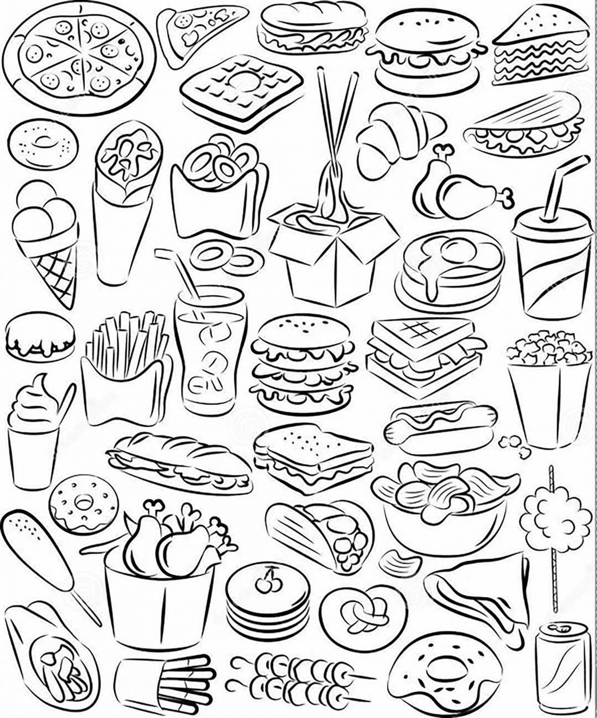 Sweet aesthetic food coloring page