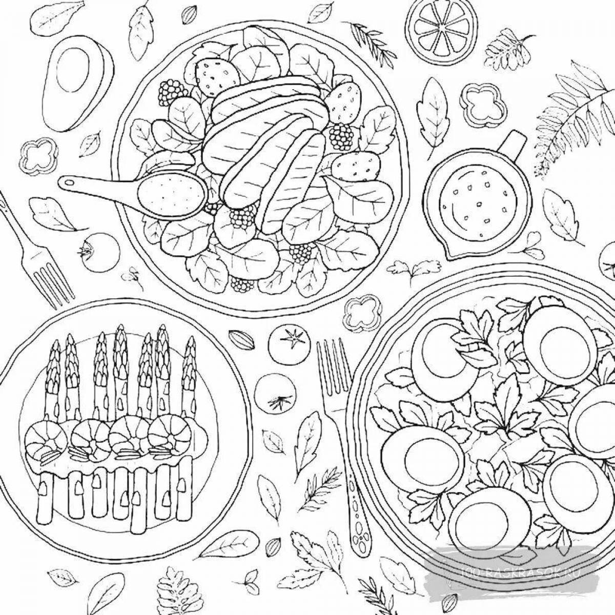 Creative aesthetic food coloring book