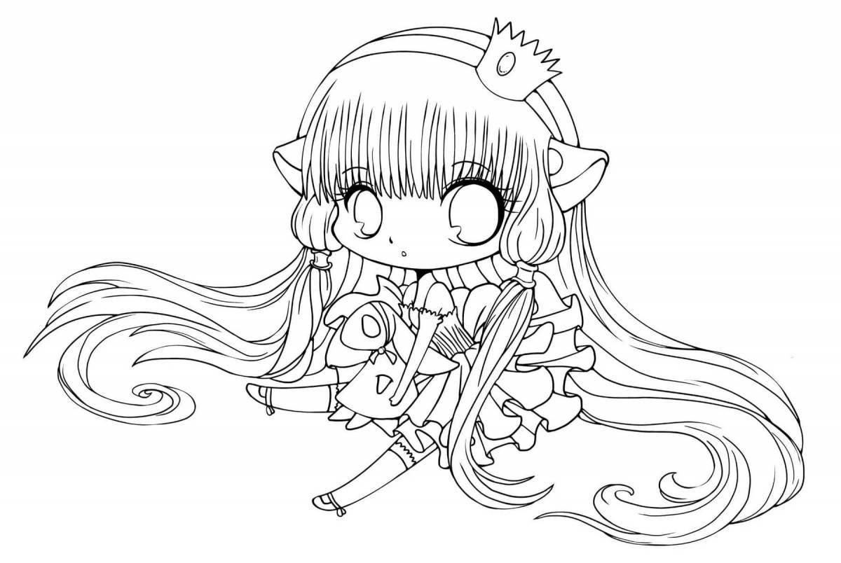Coloring page anime sweet kawaii