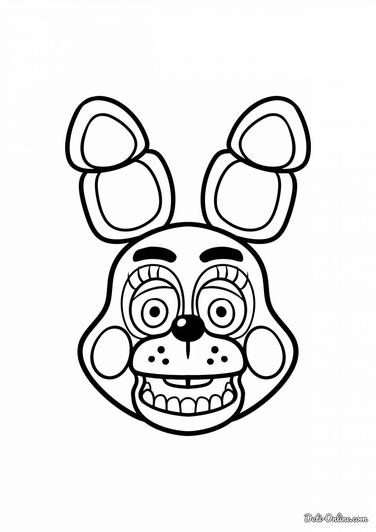 Colorful fnaf head coloring page