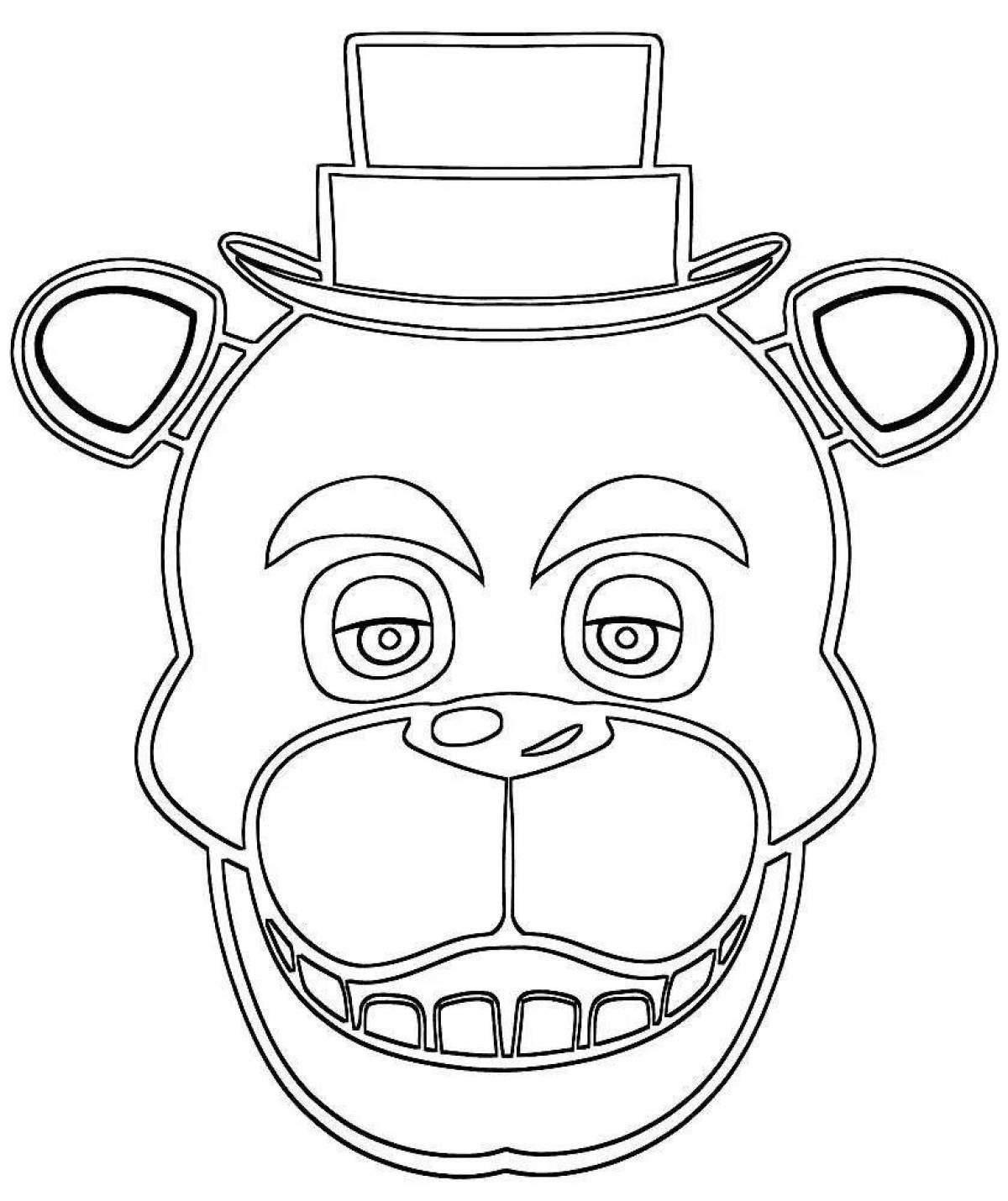 Joyful fnaf head coloring page