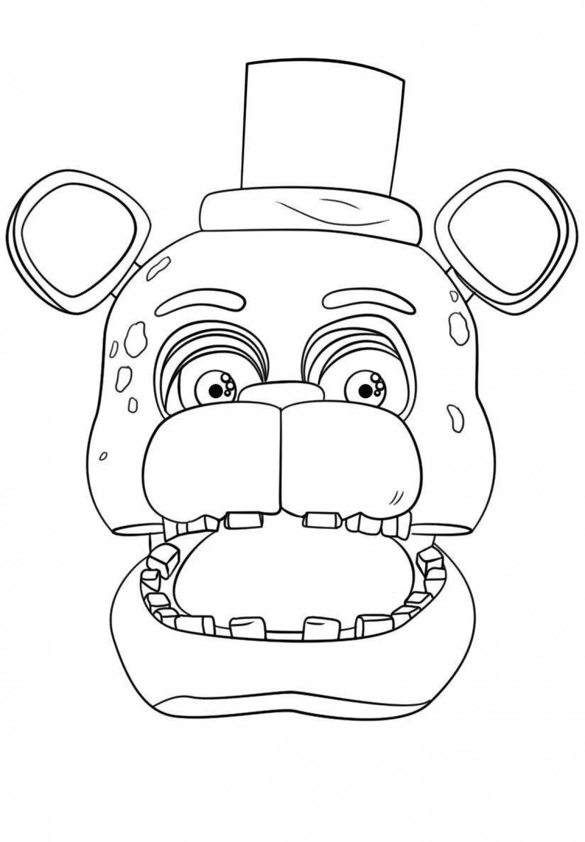Animated fnaf head coloring page