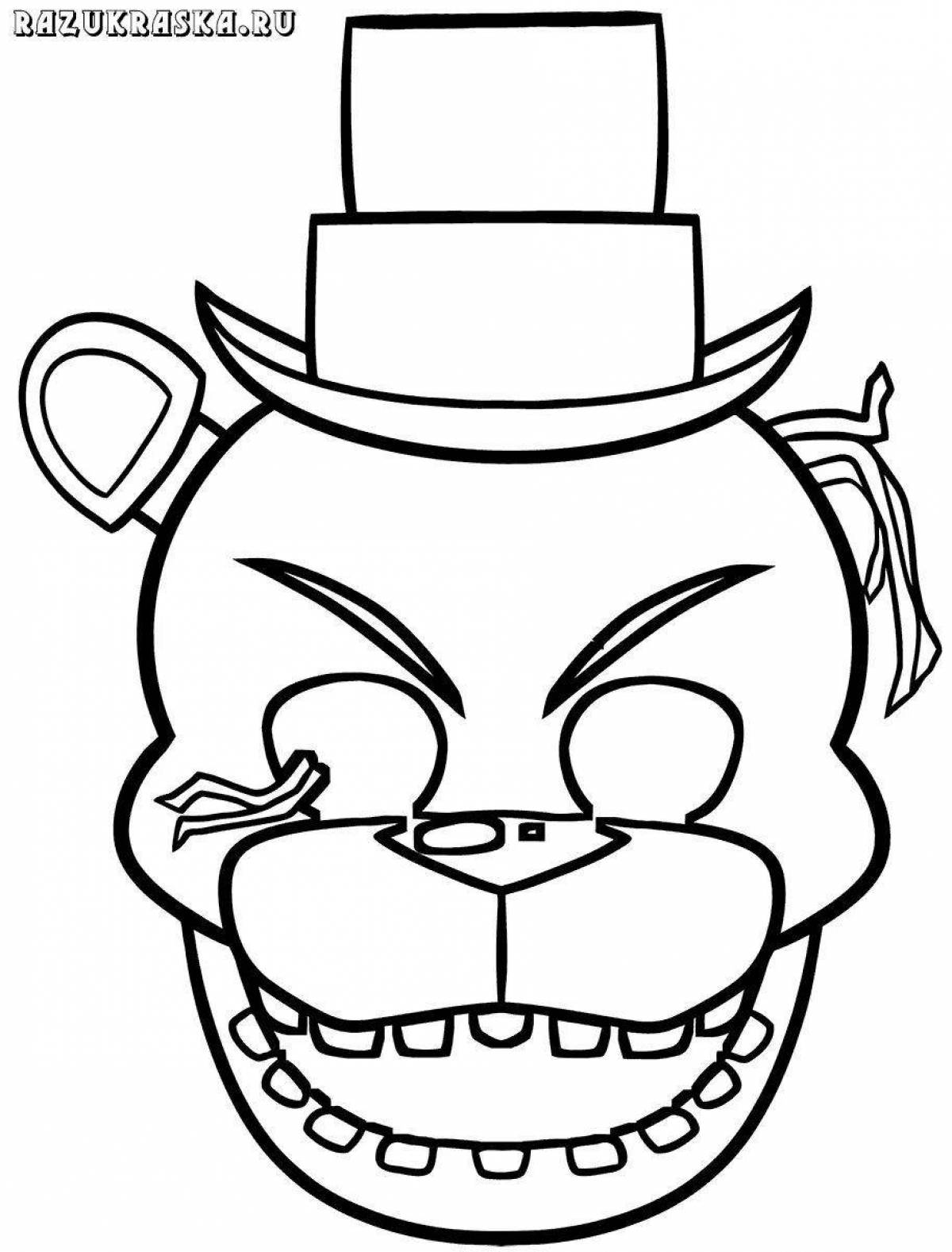 Dazzling fnaf head coloring page