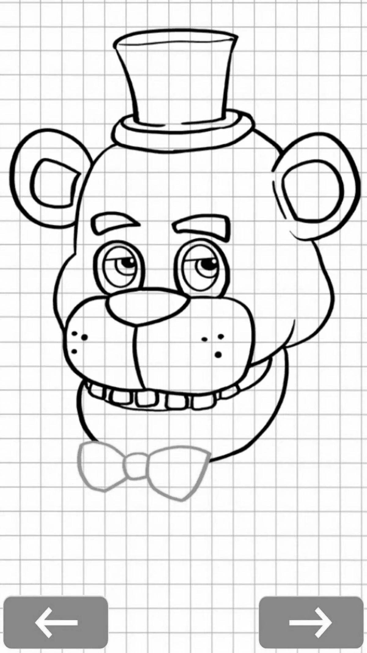 Amazing fnaf head coloring page