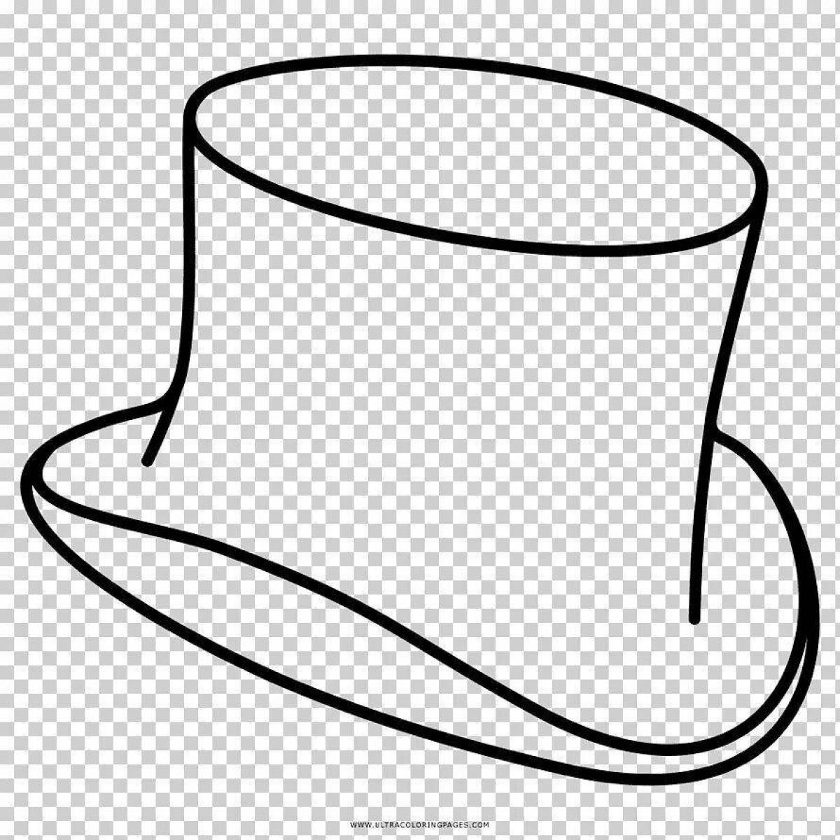 Colourful cylinder hat coloring page