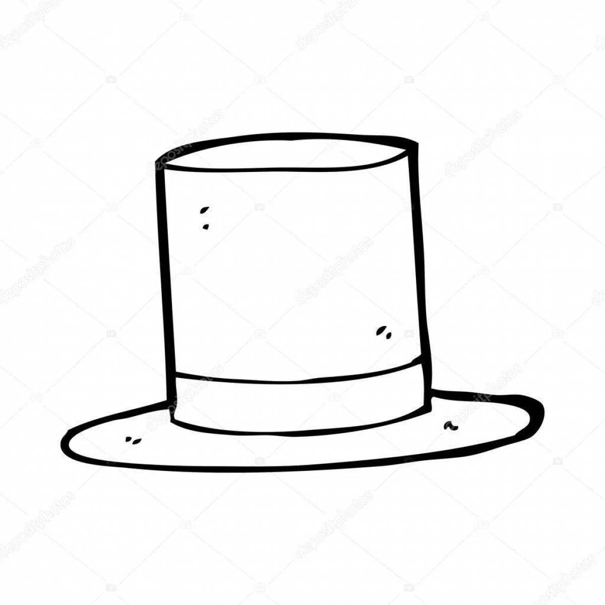 Coloring page funny cylinder hat