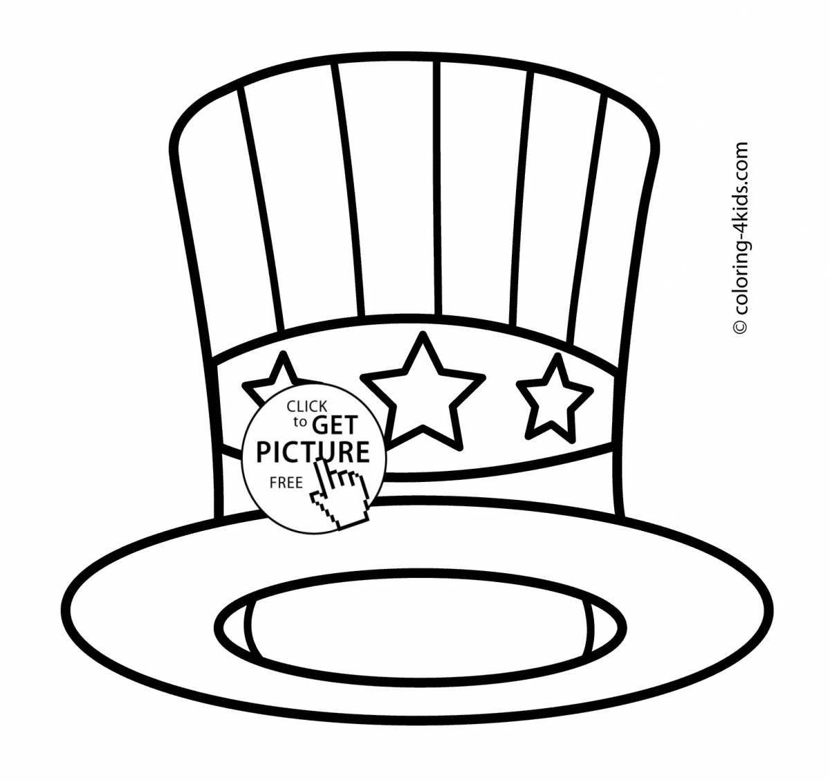 Joyful cylinder hat coloring book