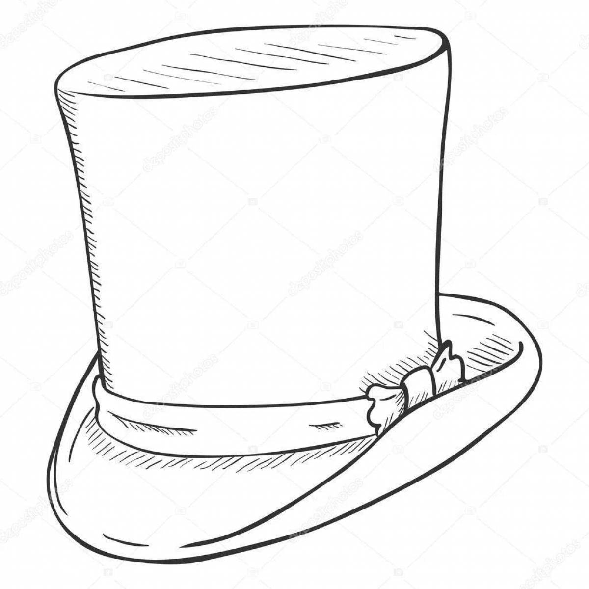 Раскраска сказочная цилиндрическая шляпа